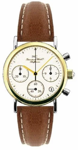 IWC Portofino Lady Chronograph MecaQuartz Stainless Steel / Yellow Gold / White / Calf IW3730-10 (IW373010)